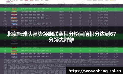 北京篮球队强势领跑联赛积分榜目前积分达到67分领先群雄