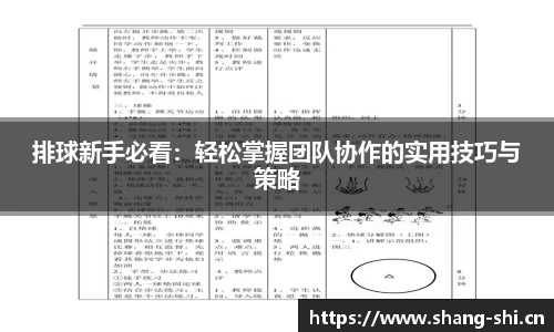 排球新手必看：轻松掌握团队协作的实用技巧与策略